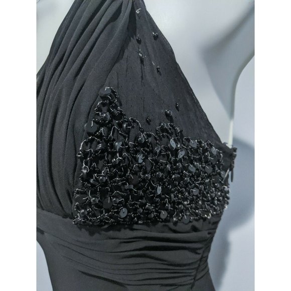 Rue de la Paix Vintage Black Beaded Chiffon 7/8 - Picture 3 of 5